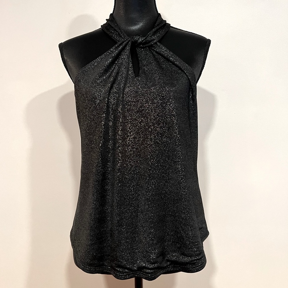 NWT Metallic Twist Knot Halter by Veronica M | Black